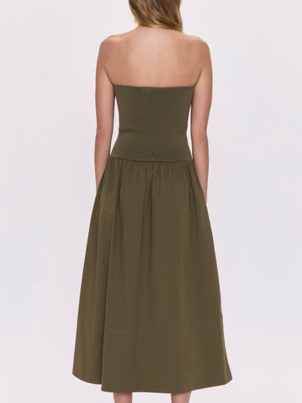 Pistola Mavo Tube Top Dress in Rich Olive, Small - Picture 2 of 6